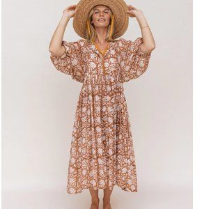 Daughters of India Kyra Midi Dress in Caramel